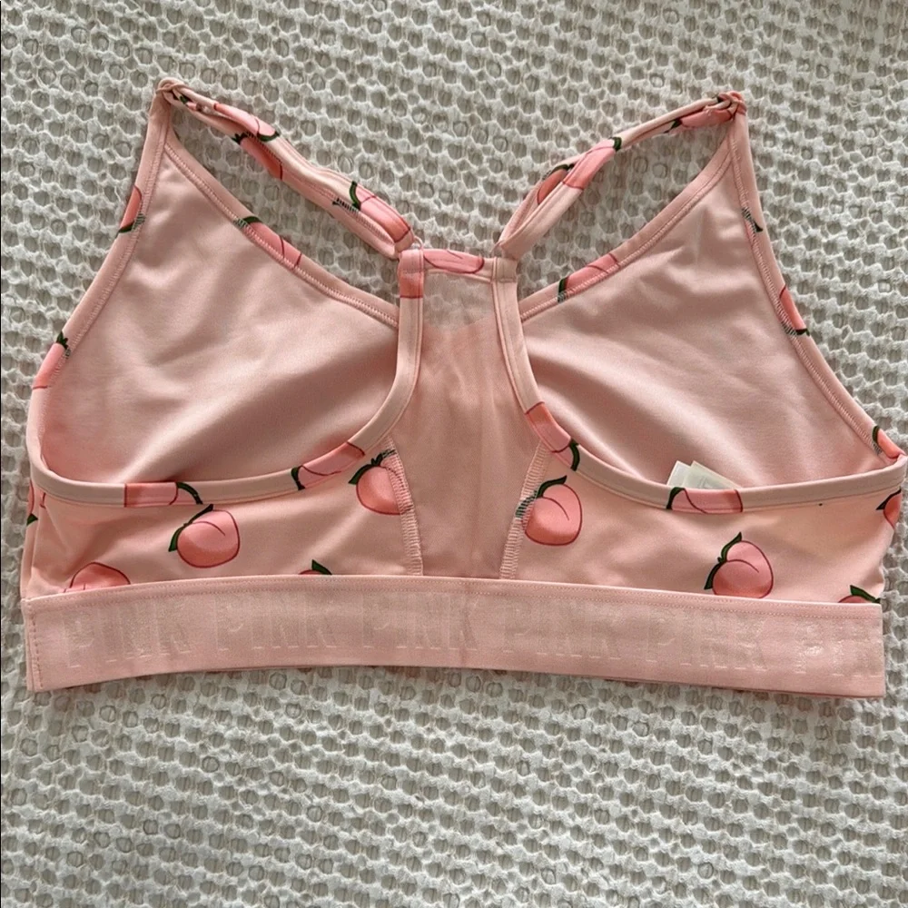Peach Print Women's Bralette Victoria’s Secret adjustable strap work out bra - Picture 2 of 2